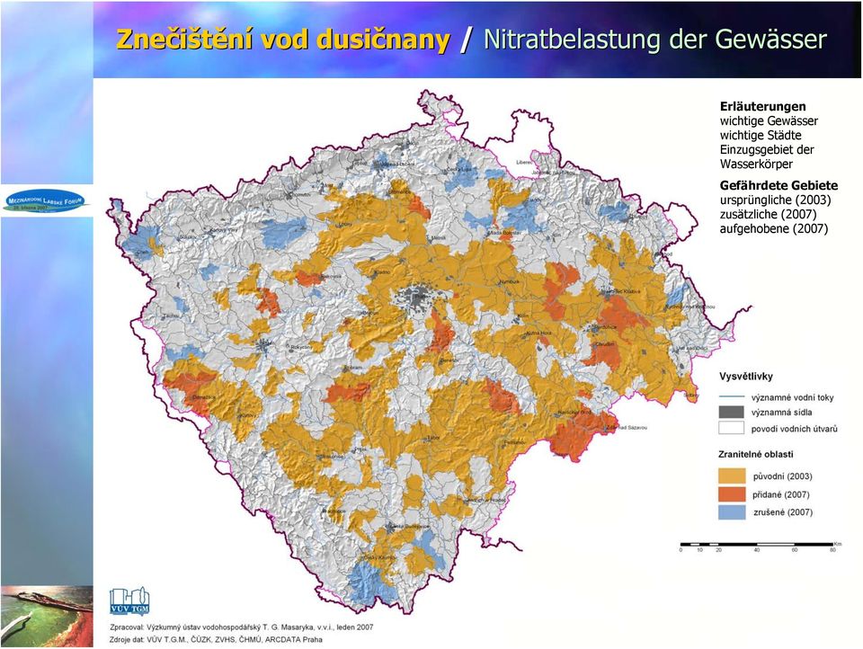 Städte Einzugsgebiet der Wasserkörper Gefährdete