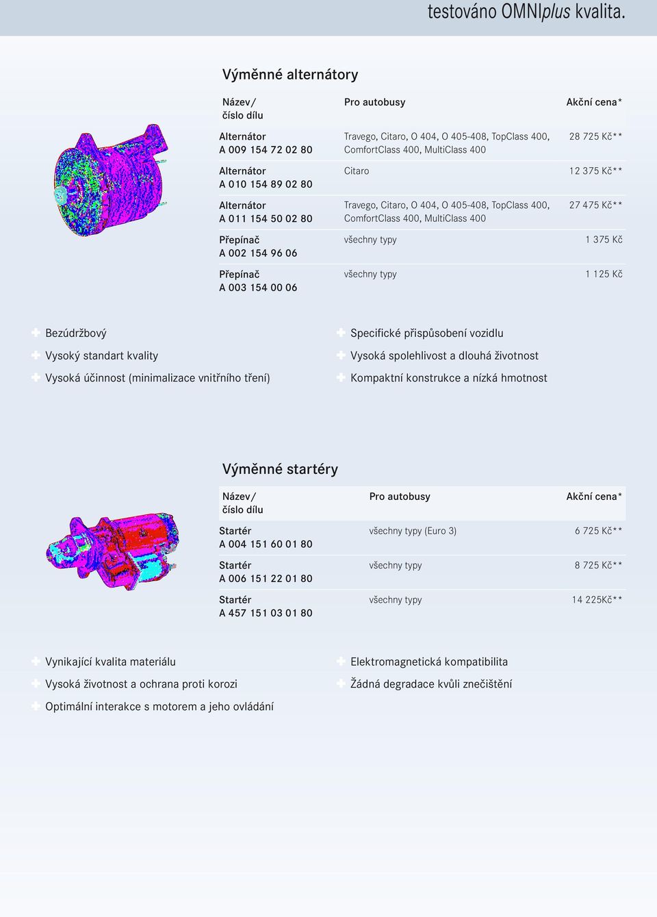 405-408, TopClass 400, Citaro Travego, Citaro, O 404, O 405-408, TopClass 400, všechny typy všechny typy Akční cena* 28 725 Kč** 12 375 Kč** 27 475 Kč** 1 375 Kč 1 125 Kč Bezúdržbový Specifické