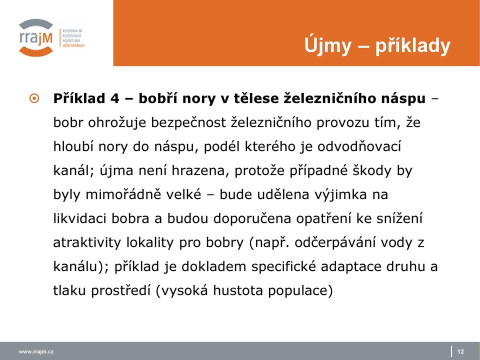 velké bude udělena výjimka na likvidaci bobra a budou doporučena opatření ke snížení atraktivity lokality pro bobry (např.