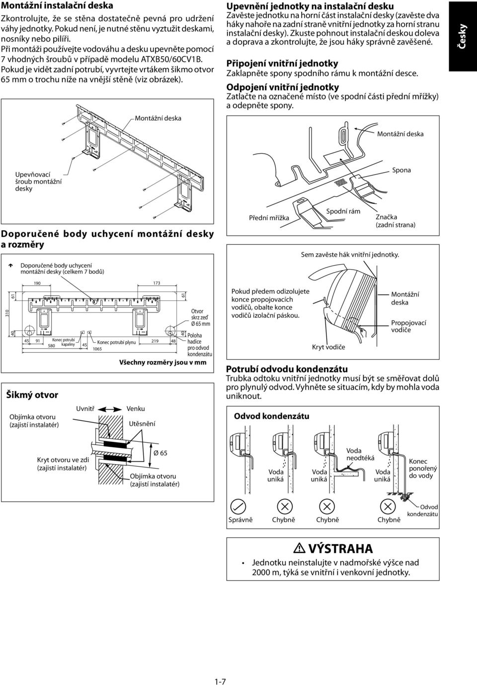 Pokud je vidět zadní potrubí, vyvrtejte vrtákem šikmo otvor 65 mm o trochu níže na vnější stěně (viz obrázek).