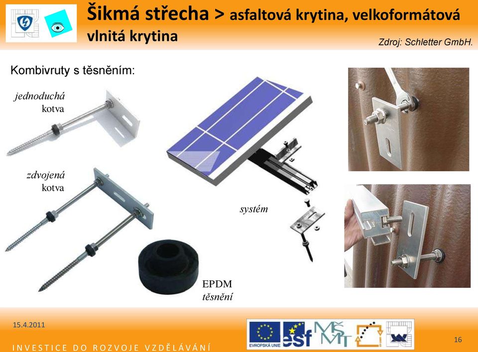 s těsněním: jednoduchá kotva Zdroj: