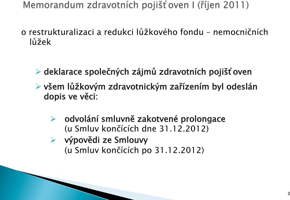 zařízením byl odeslán dopis ve věci: odvolání smluvně zakotvené prolongace