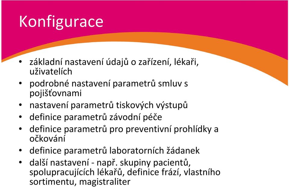 parametrů pro preventivní prohlídky a očkování definice parametrů laboratorních žádanek další