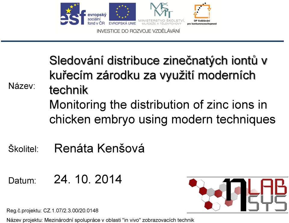 modern techniques Renáta Kenšová Datum: 24. 10. 2014 Reg.č.projektu: CZ.1.07/2.3.