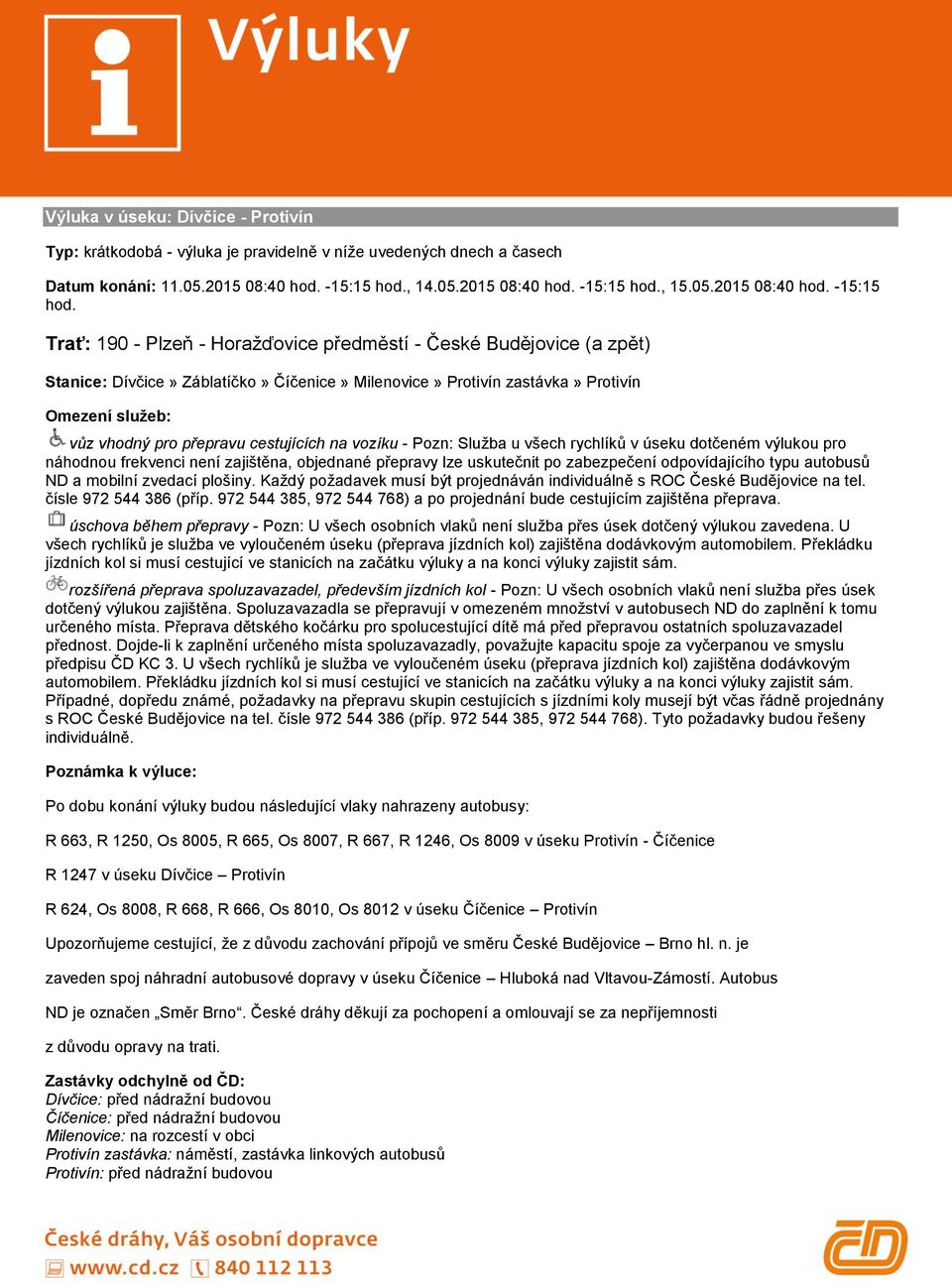 , 15.05.2015 08:40 hod. -15:15 hod.