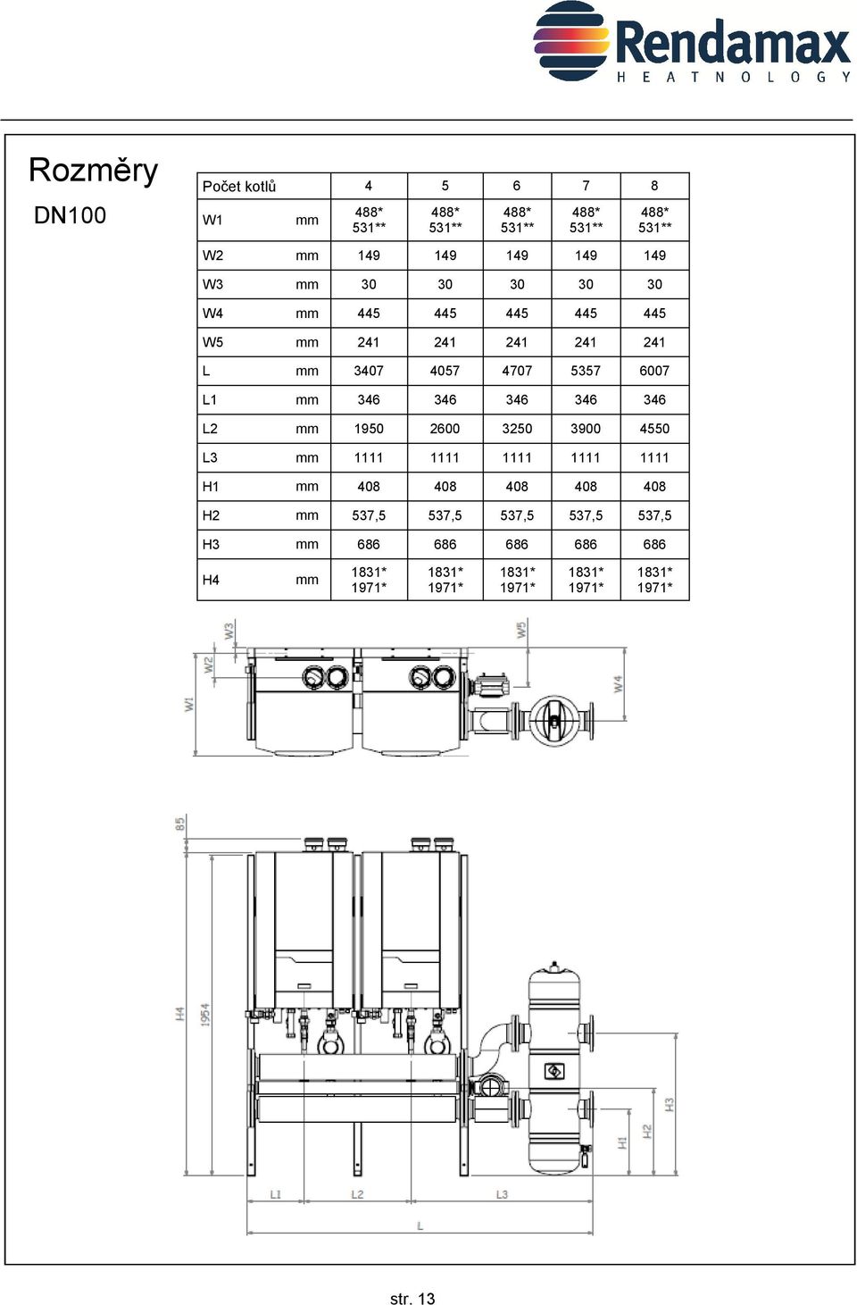 346 346 346 346 L2 mm 1950 2600 3250 3900 4550 L3 mm 1111 1111 1111 1111 1111 H1 mm 408 408 408 408 408 H2 mm 537,5