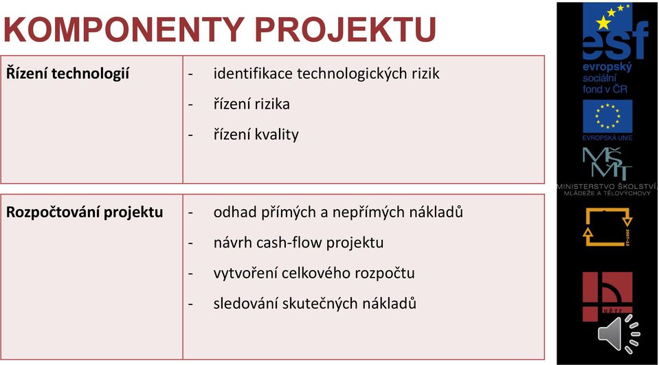 Rozpočtování projektu - odhad přímých a nepřímých nákladů -