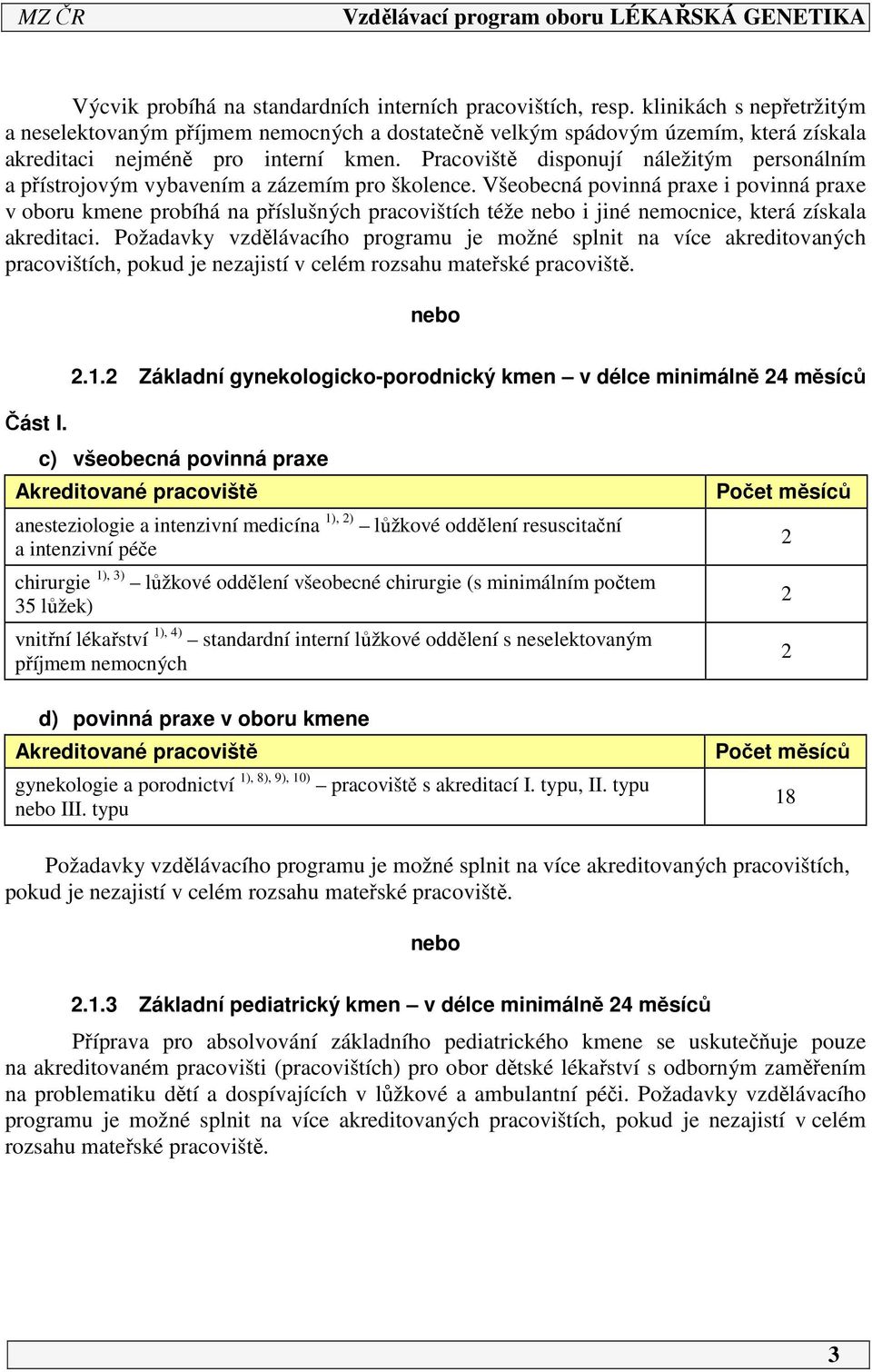 Pracoviště disponují náležitým personálním a přístrojovým vybavením a zázemím pro školence.