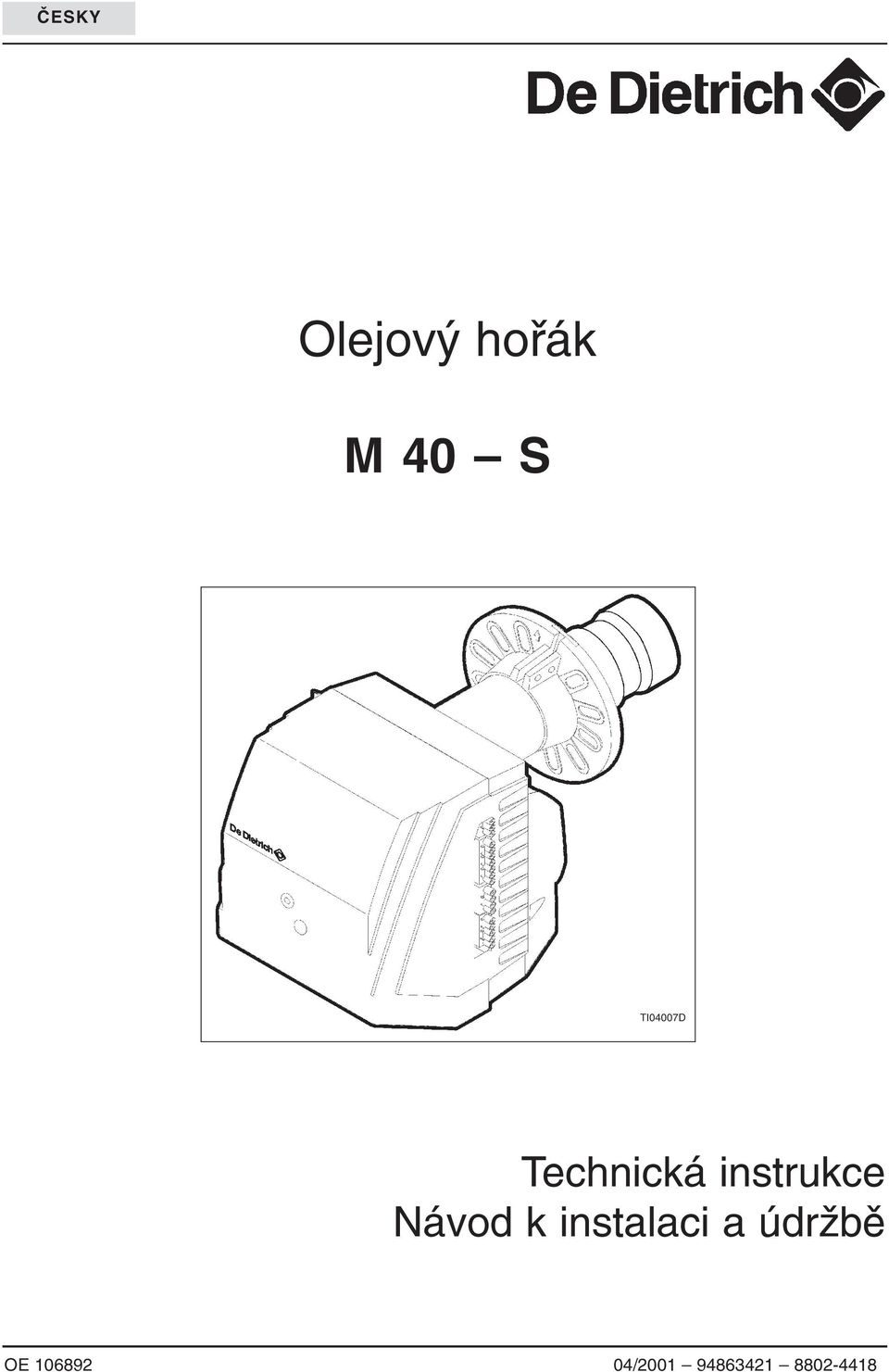 Návod k instalaci a údržbě OE