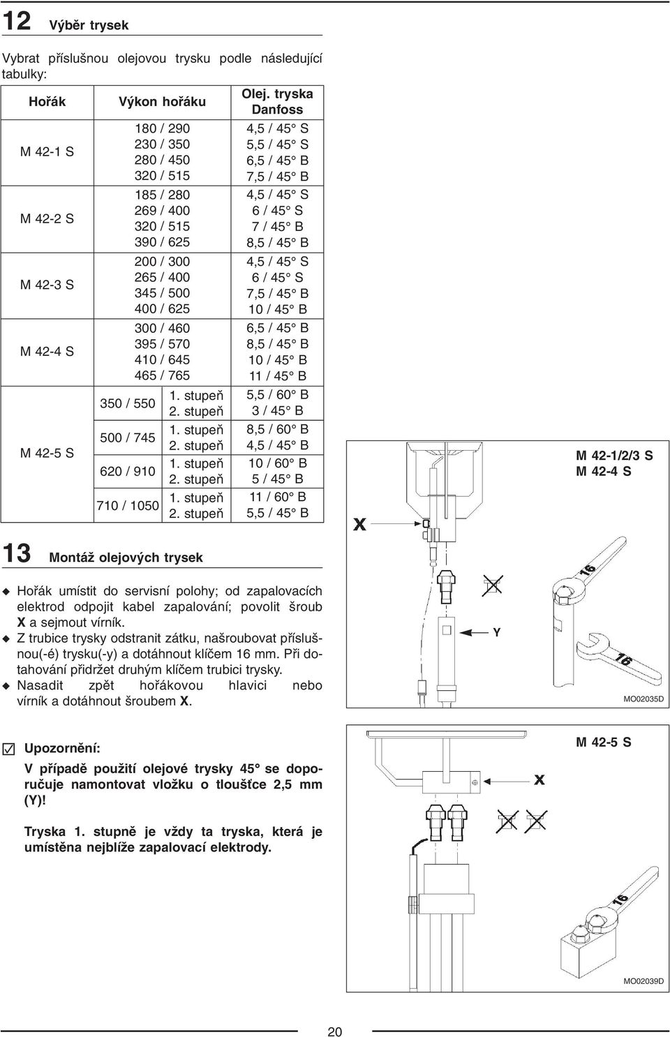 tryska Danfoss 4,5 / 45 S 5,5 / 45 S 6,5 / 45 B 7,5 / 45 B 4,5 / 45 S 6 / 45 S 7 / 45 B 8,5 / 45 B 4,5 / 45 S 6 / 45 S 7,5 / 45 B 10 / 45 B 6,5 / 45 B 8,5 / 45 B 10 / 45 B 11 / 45 B 5,5 / 60 B 3 / 45
