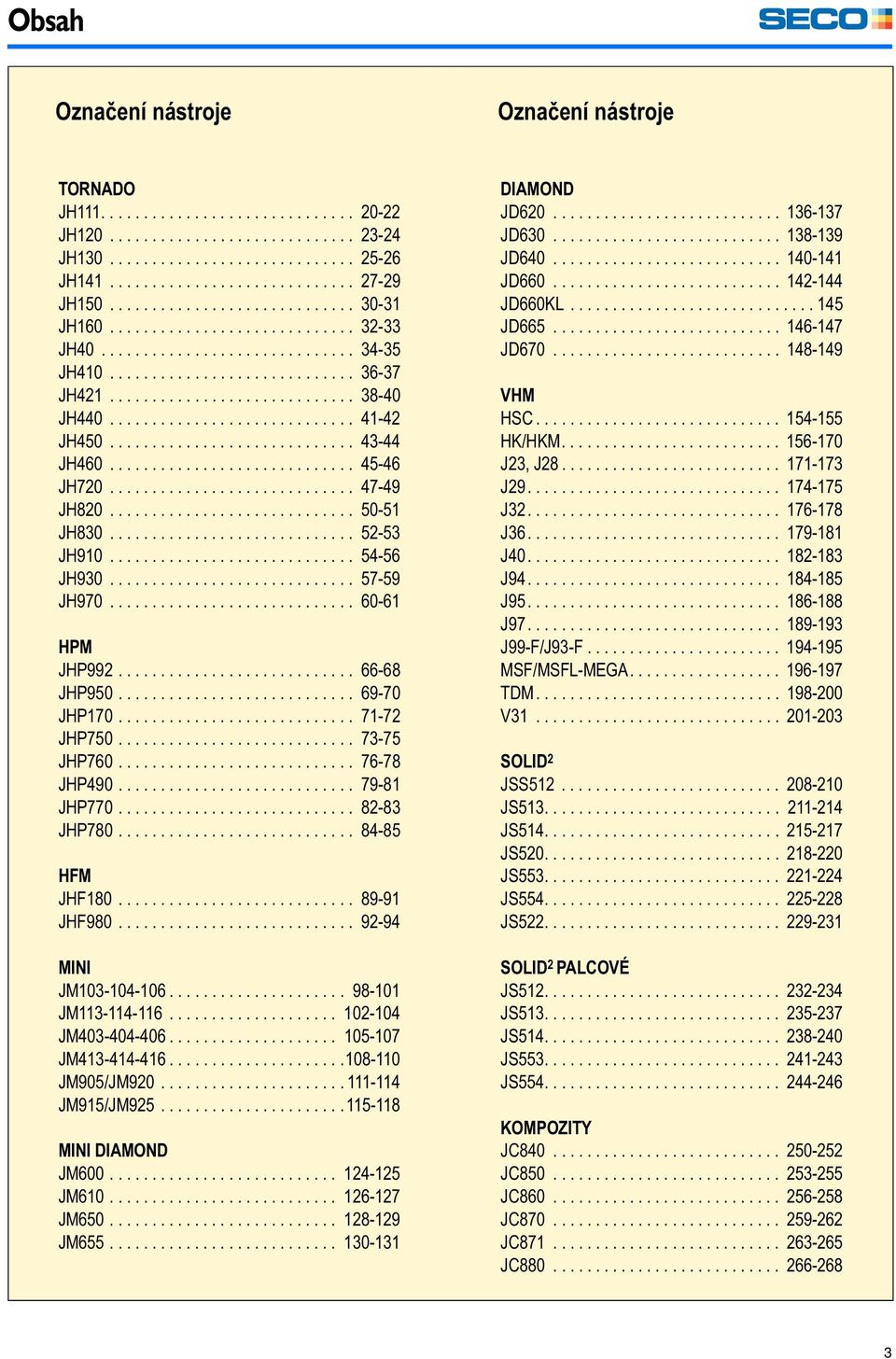 ............................ 30-31 JD660KL............................. 145 JH160............................. 32-33 JD665........................... 146-147 JH40.............................. 34-35 JD670.