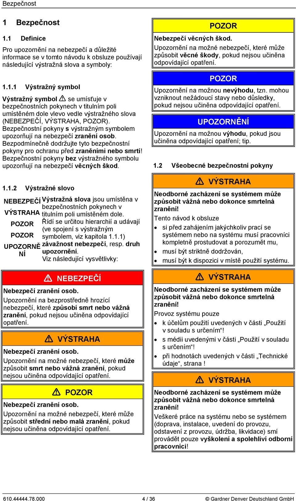 Bezpečnostní pokyny bez výstražného symbou upozorňují na nebezpečí věcných škod. 1.