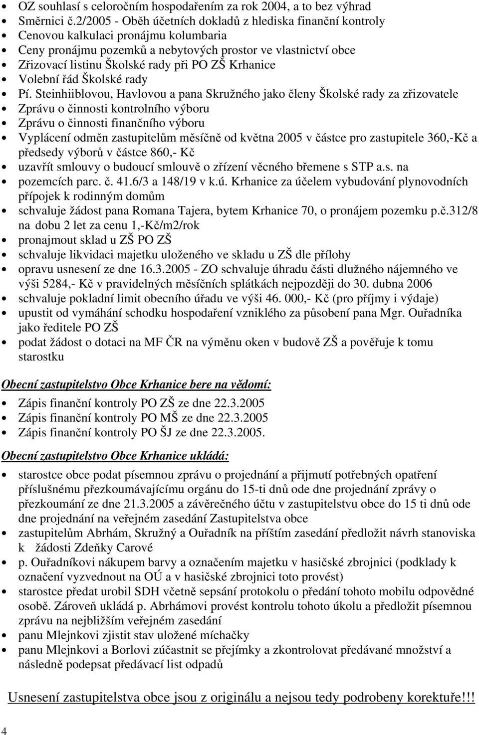 ZŠ Krhanice Volební řád Školské rady Pí.