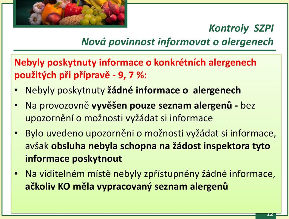vyžádat si informace Bylo uvedeno upozorněni o možnosti vyžádat si informace, avšak obsluha nebyla schopna na žádost inspektora
