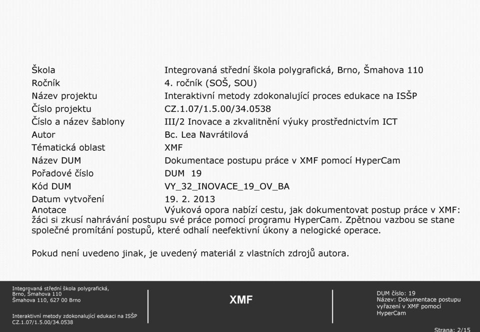 prostřednictvím ICT Autor Bc.