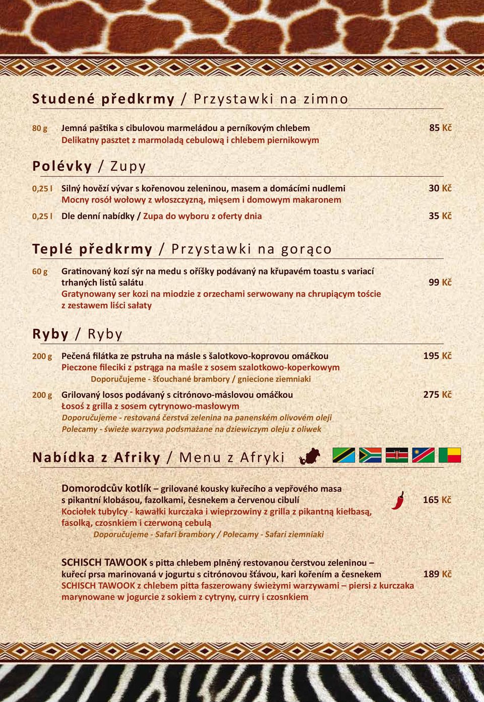 Przystawki na gorąco 60 g Gratinovaný kozí sýr na medu s oříšky podávaný na křupavém toastu s variací trhaných listů salátu Gratynowany ser kozi na miodzie z orzechami serwowany na chrupiącym toście