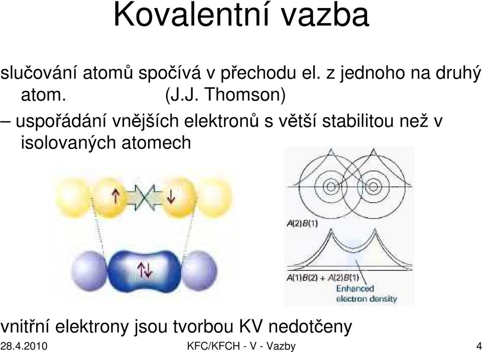 J. Thomson) uspořádání vnějších elektronů s větší stabilitou