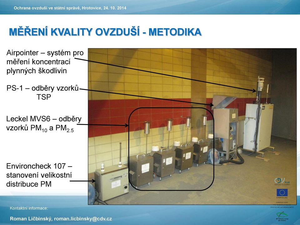 odběry vzorků TSP Leckel MVS6 odběry vzorků PM 10 a