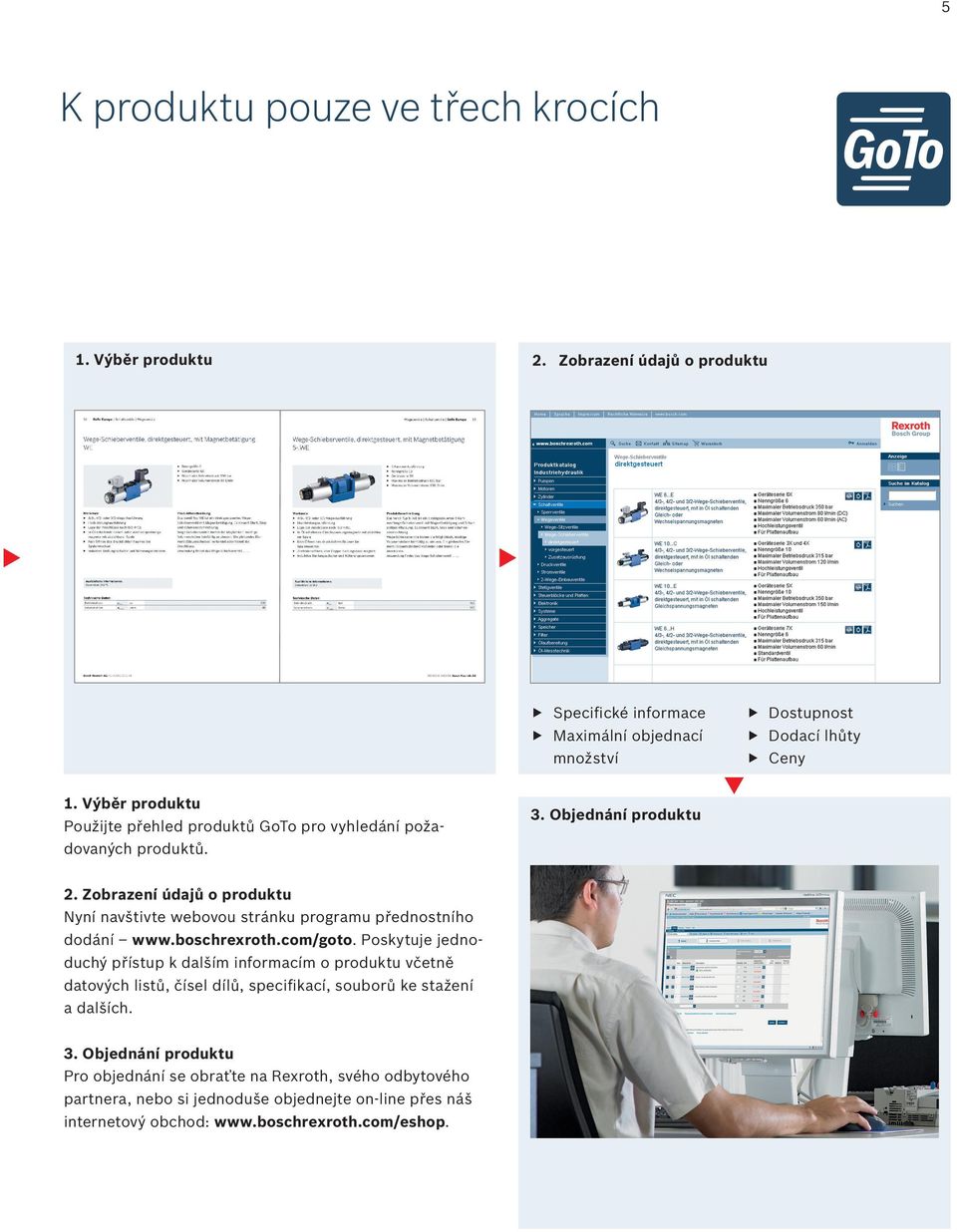 Zobrazení údajů o produktu Nyní navštivte webovou stránku programu přednostního dodání www.boschrexroth.com/goto.