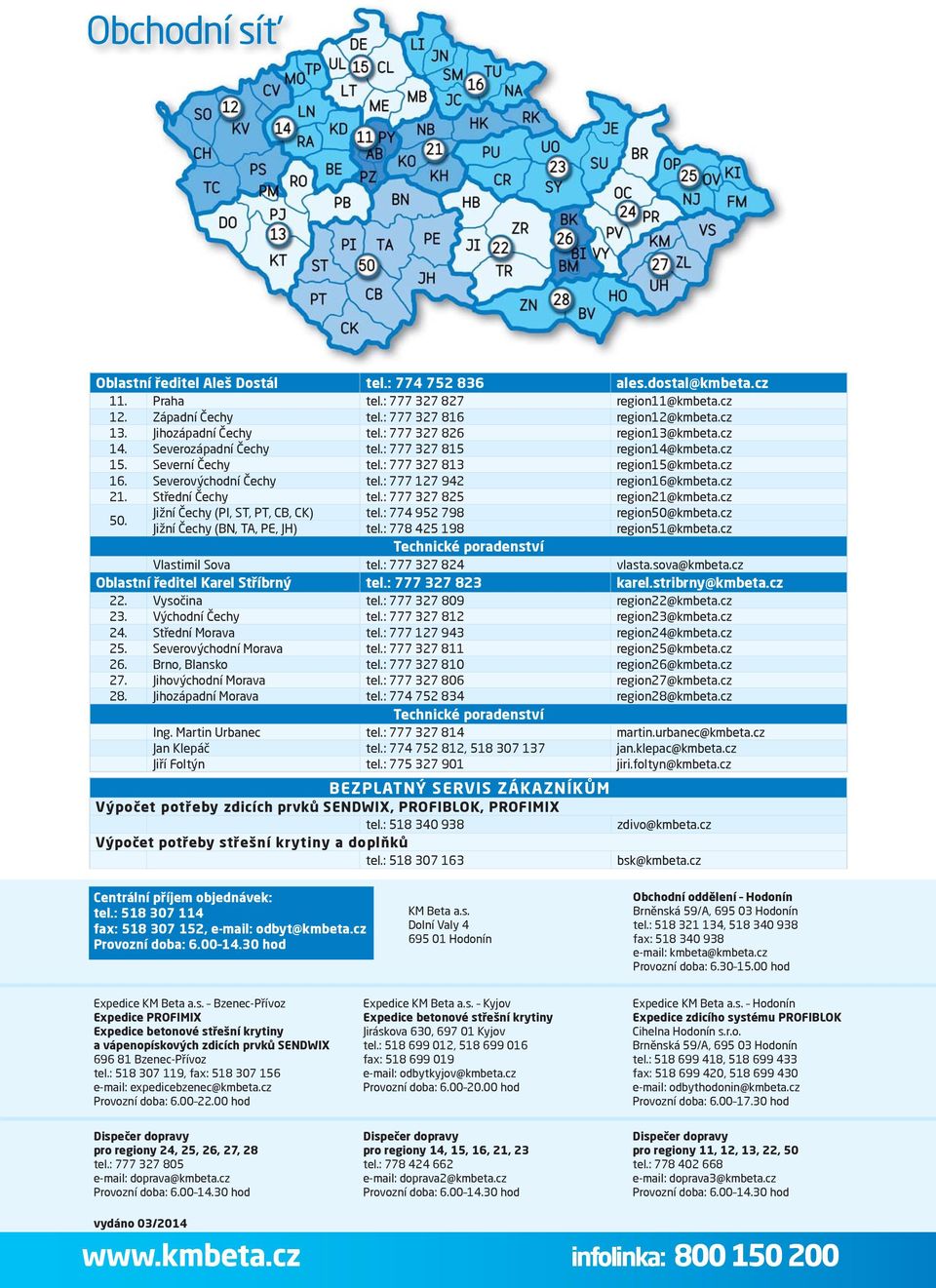 : 777 127 942 region16@kmbeta.cz 21. Střední Čechy tel.: 777 327 825 region21@kmbeta.cz 50. Jižní Čechy (PI, ST, PT, CB, CK) tel.: 774 952 798 region50@kmbeta.cz Jižní Čechy (BN, TA, PE, JH) tel.