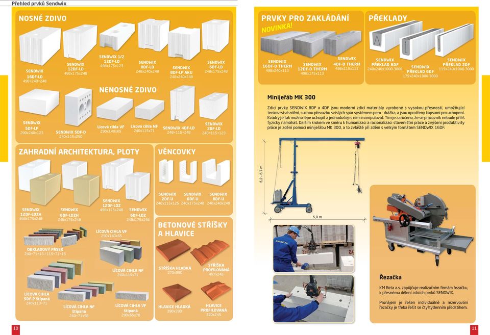 498x115x113 PŘEKLAD 8DF 240x240x1000-3000 PŘEKLAD 6DF 175x240x1000-3000 PŘEKLAD 2DF 115x240x1000-3000 NENOSNÉ ZDIVO Minijeřáb MK 300 5DF-LP 290x240x123 5DF-D 240x115x290 Lícová cihla VF 290x140x65