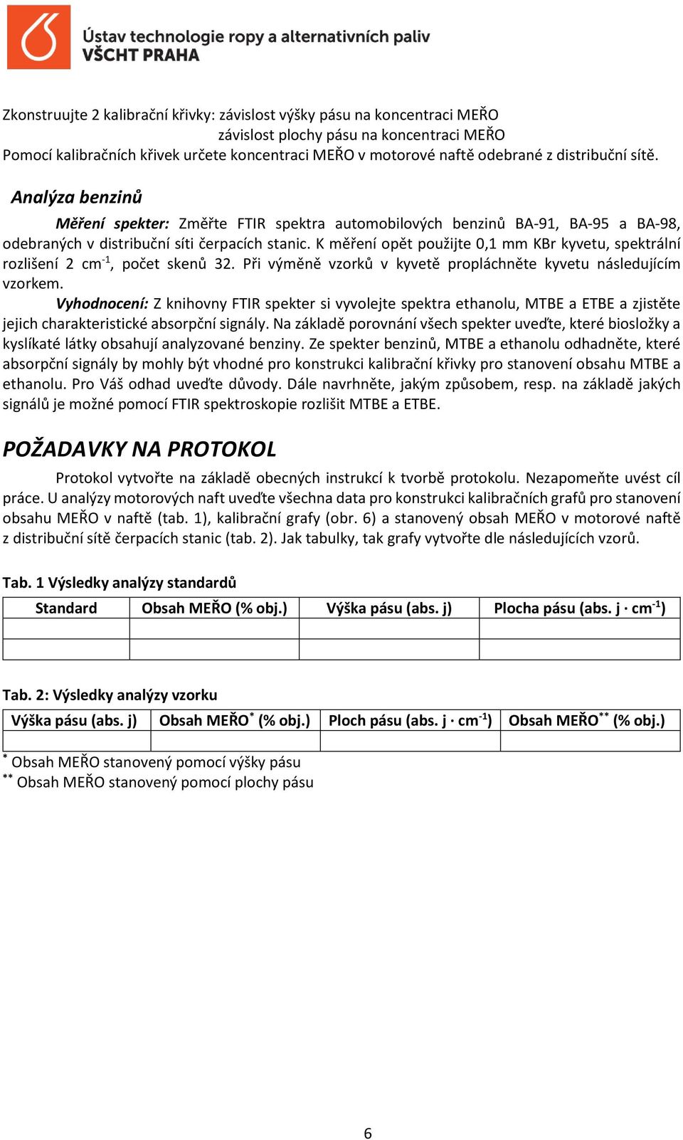 K měření opět použijte 0,1 mm KBr kyvetu, spektrální rozlišení 2 cm -1, počet skenů 32. Při výměně vzorků v kyvetě propláchněte kyvetu následujícím vzorkem.