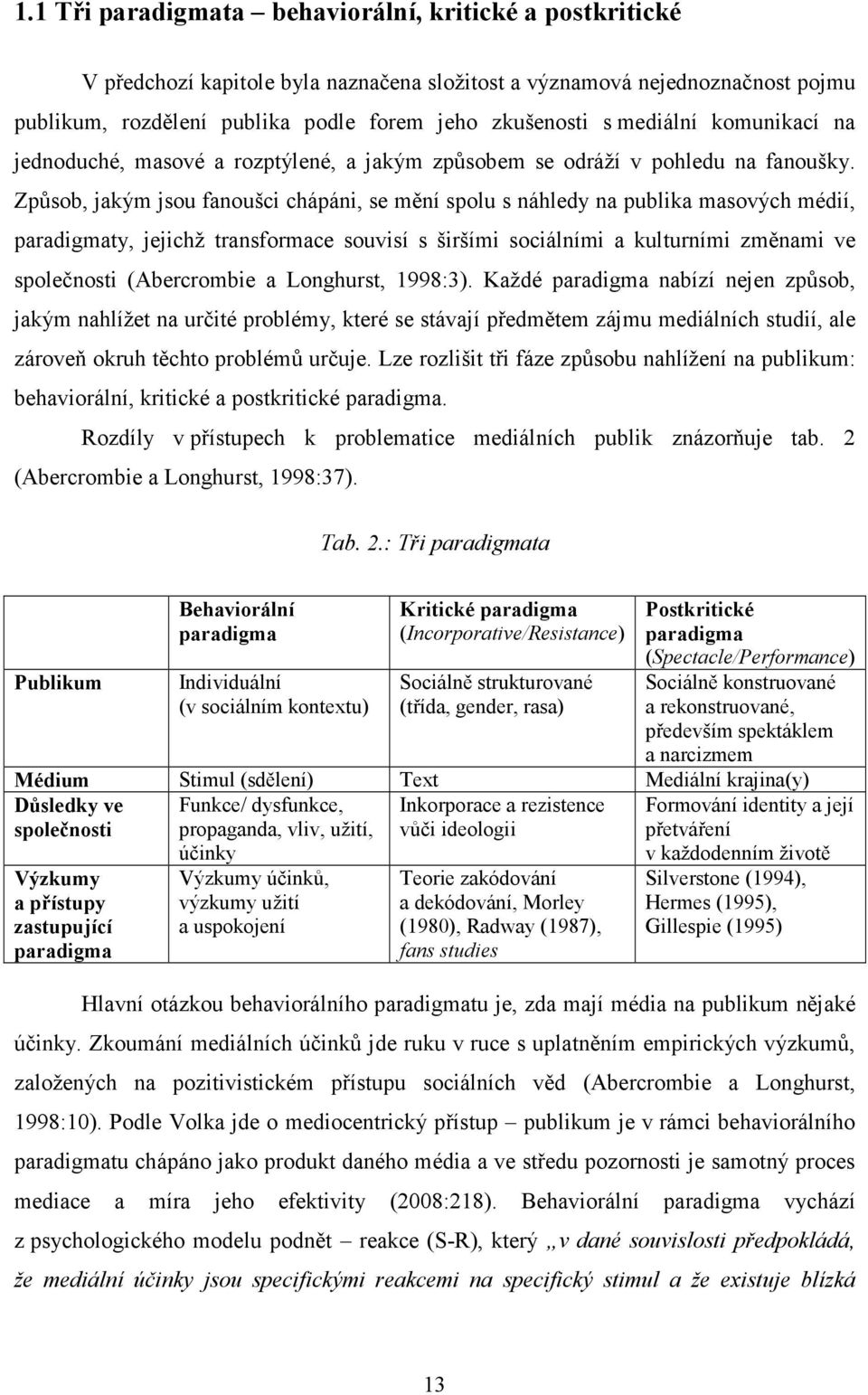 Způsob, jakým jsou fanoušci chápáni, se mění spolu s náhledy na publika masových médií, paradigmaty, jejichž transformace souvisí s širšími sociálními a kulturními změnami ve společnosti (Abercrombie