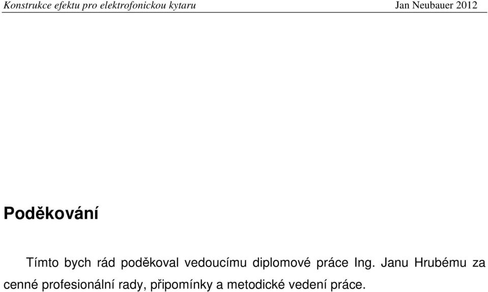 vedoucímu diplomové práce Ing.