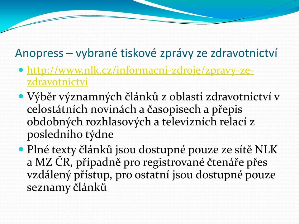 novinách a časopisech a přepis obdobných rozhlasových a televizních relací z posledního týdne Plné texty