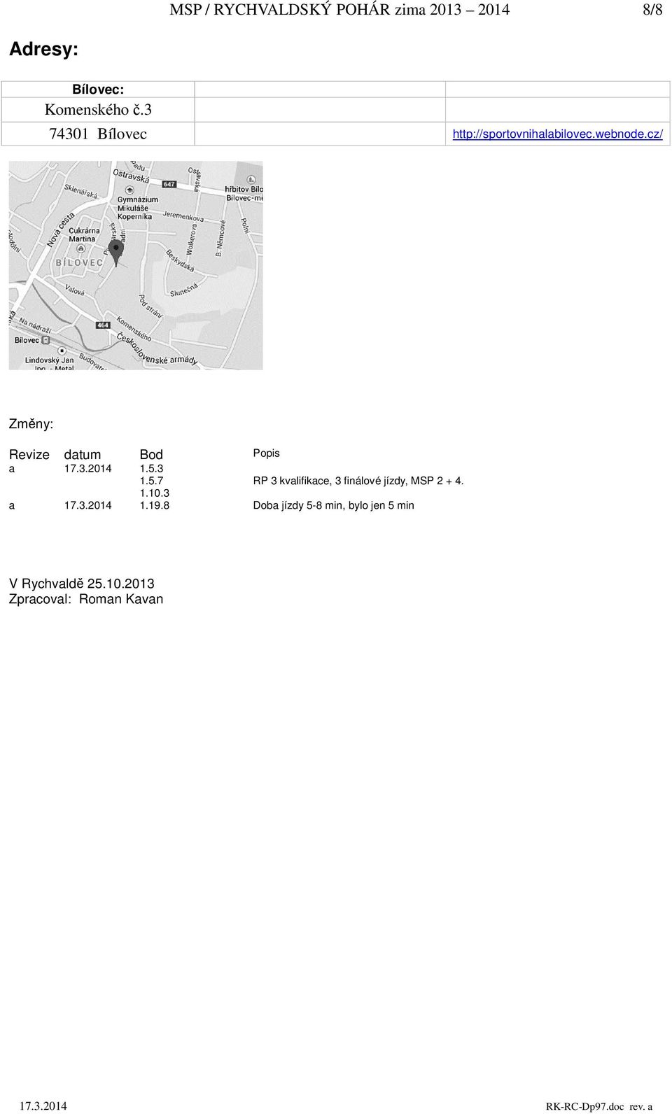 cz/ Zmny: Revize datum Bod Popis a 17.3.2014 1.5.