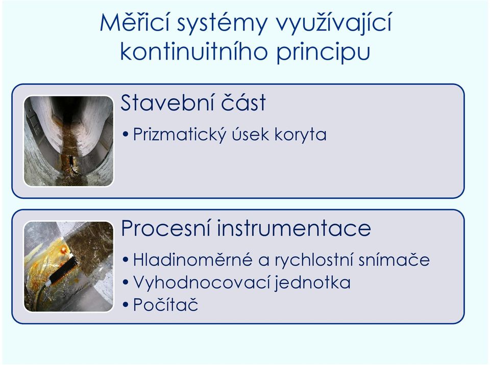 koryta Procesní instrumentace Hladinoměrné