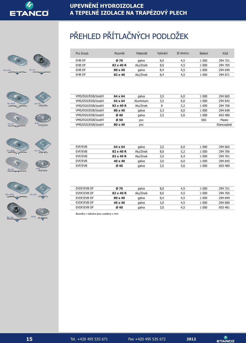 x 64 64 x 64 Ø Aluminium pvc pvc 3, 3, 8,3 2,,2,6 000 000 000 000 000 294 66 294 642 294 706 294 648 603 480 Plasto Etancoplast 40 x 40 82 x 40 EVF/EVB EVF/EVB EVF/EVB EVF/EVB EVF/EVB 64 x 64 40 x 40