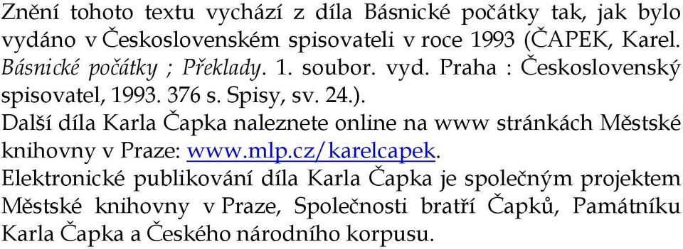 Karel Čapek BÁSNICKÉ POČÁTKY - PDF Free Download