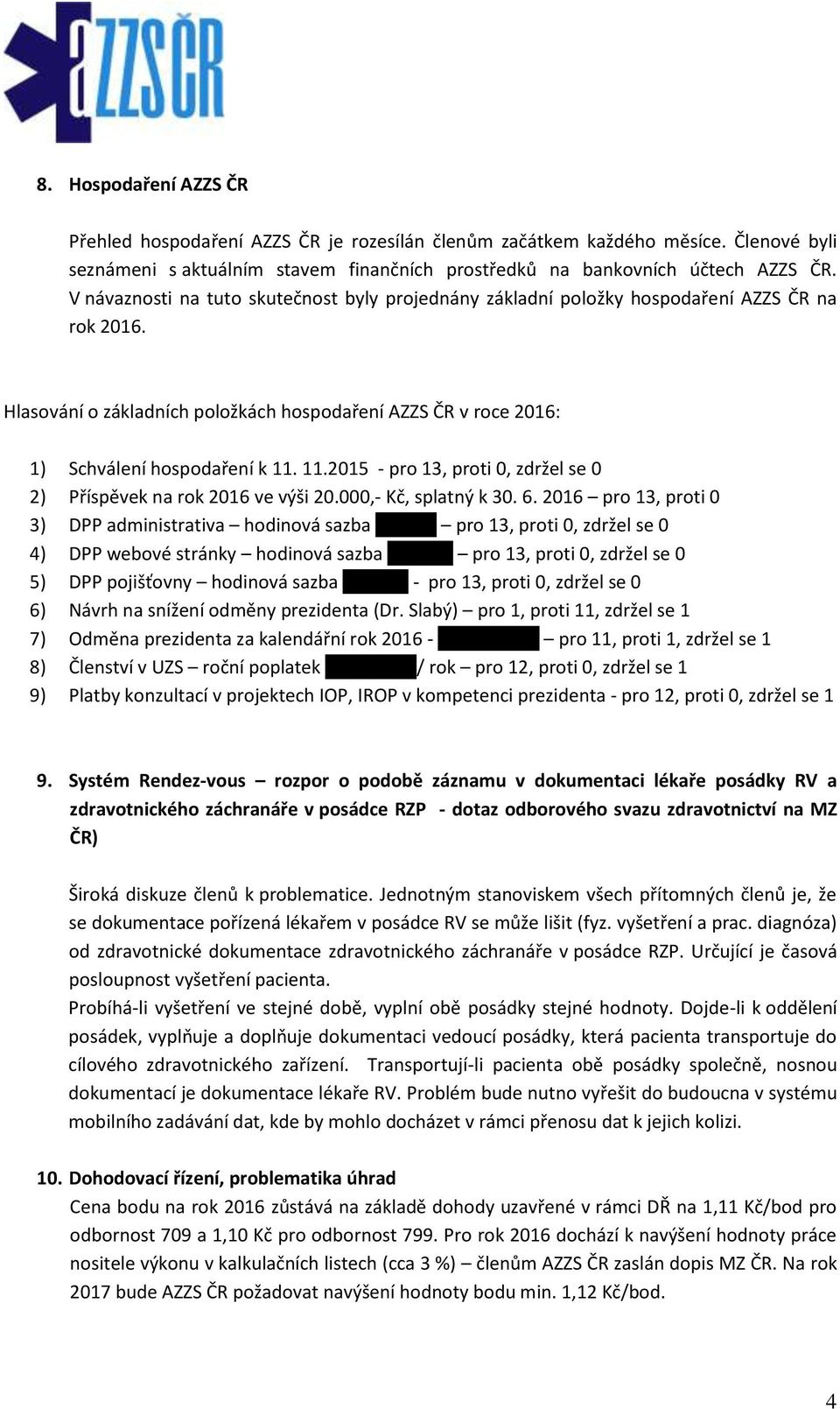 11.2015 - pro 13, proti 0, zdržel se 0 2) Příspěvek na rok 2016 ve výši 20.000,- Kč, splatný k 30. 6.