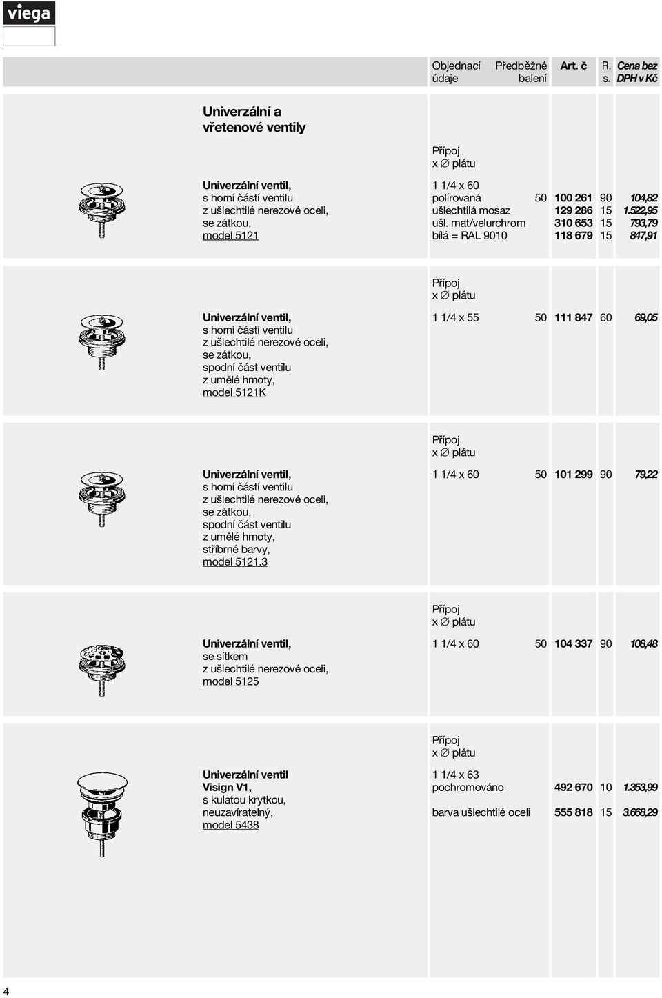 522,95 793,79 847,91 Univerzální ventil, s horní částí ventilu z ušlechtilé nerezové oceli, se zátkou, spodní část ventilu model 5121K 1 1/4 x 55 50 111 847 60 69,05 Univerzální ventil, s horní částí