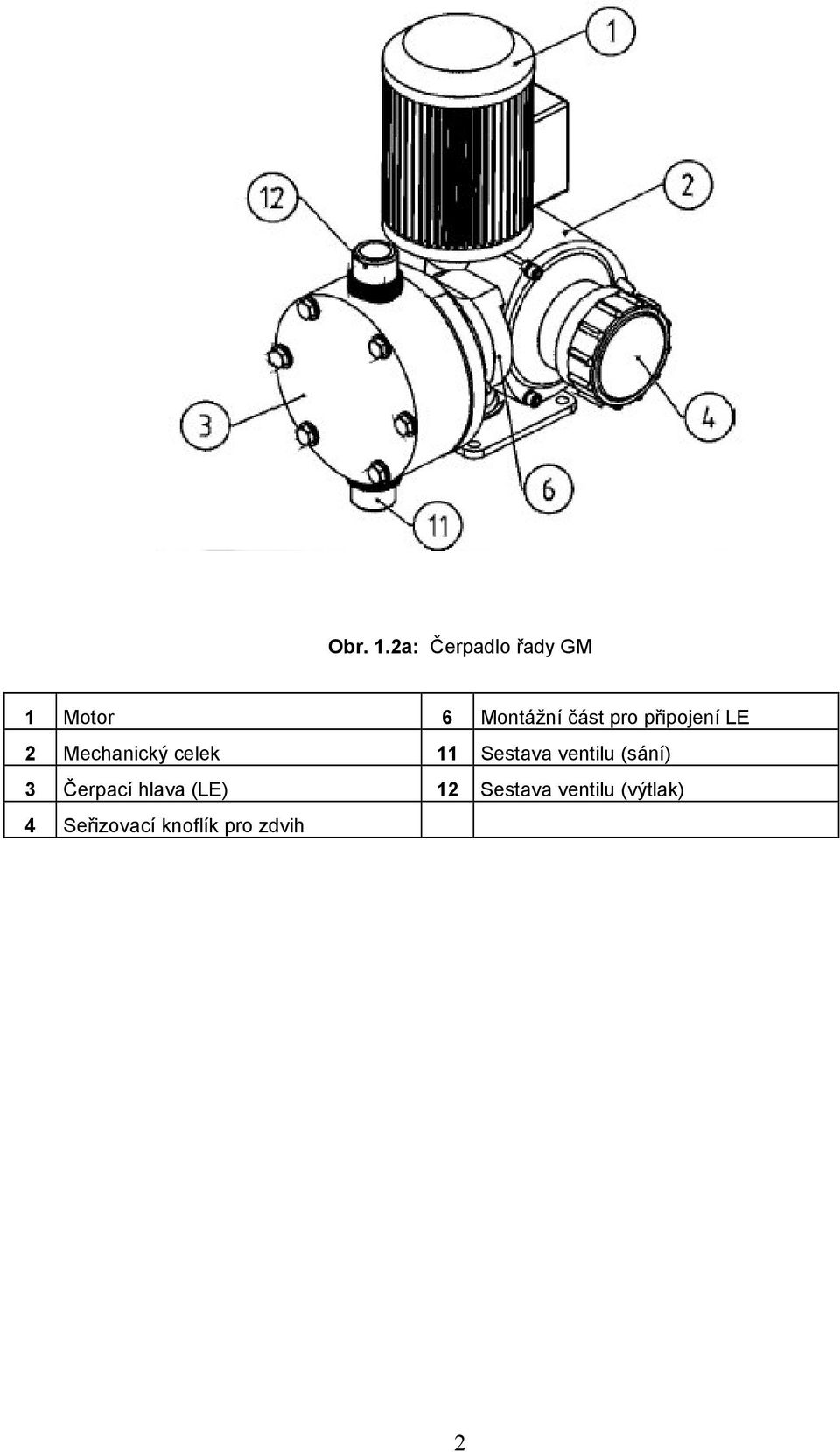 připojení LE 2 Mechanický celek 11 Sestava