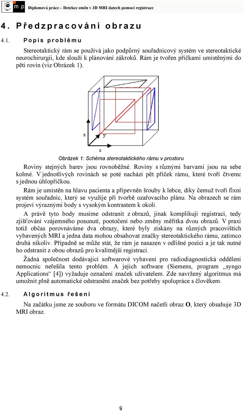 V jednotlivých rovinách se poté nachází pět příček rámu, které tvoří čtverec s jednou úhlopříčkou.