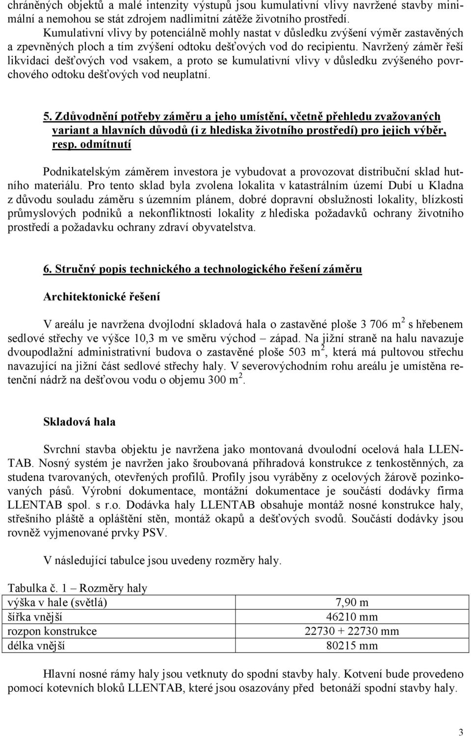 Navržený záměr řeší likvidaci dešťových vod vsakem, a proto se kumulativní vlivy v důsledku zvýšeného povrchového odtoku dešťových vod neuplatní. 5.