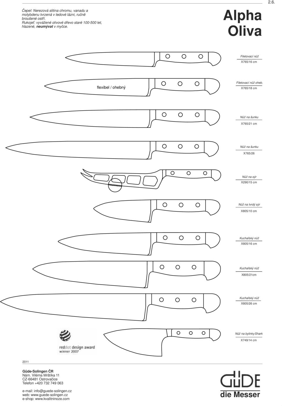 Filetovací nůž X765/16 cm flexibel / ohebný Filetovací nůž oheb.