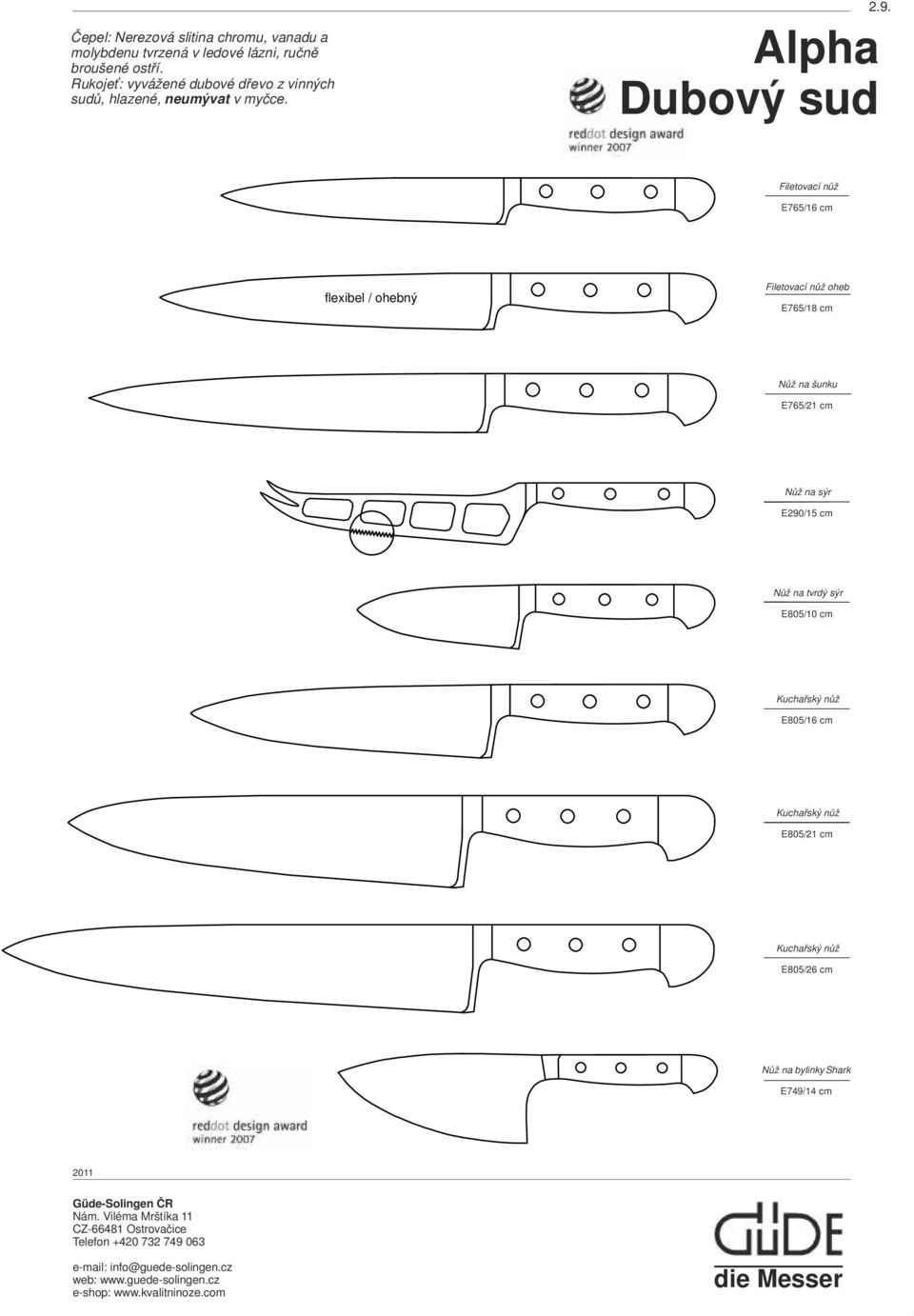 Alpha Dubový sud Filetovací nůž E765/16 cm flexibel / ohebný Filetovací nůž oheb.