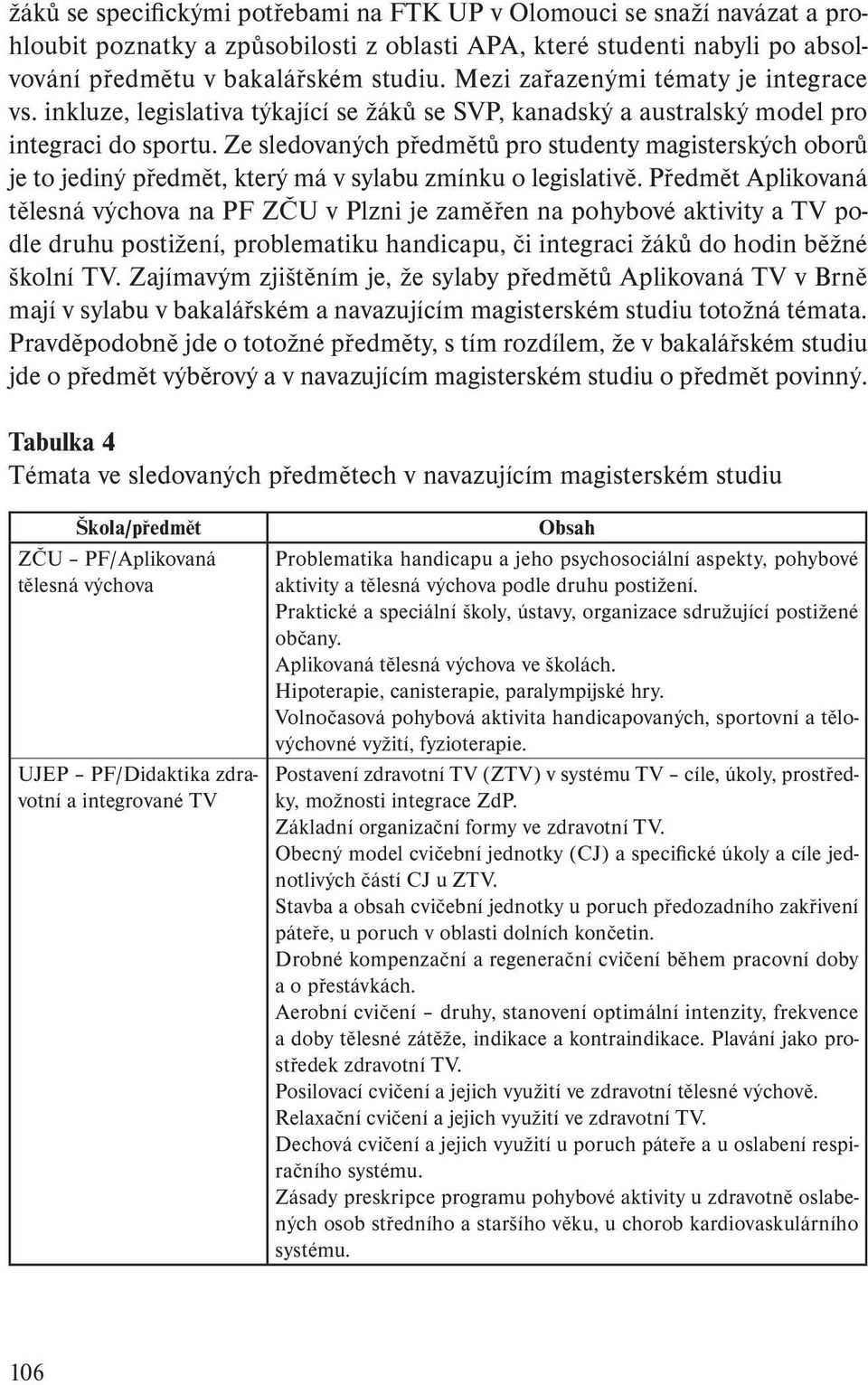 Ze sledovaných předmětů pro studenty magisterských oborů je to jediný předmět, který má v sylabu zmínku o legislativě.