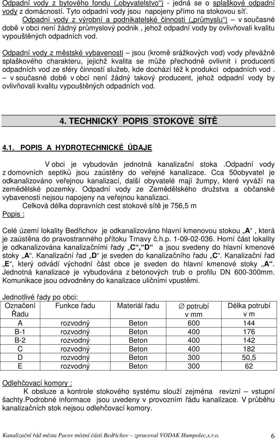 Odpadní vody z městské vybavenosti jsou (kromě srážkových vod) vody převážně splaškového charakteru, jejichž kvalita se může přechodně ovlivnit i producenti odpadních vod ze sféry činností služeb,