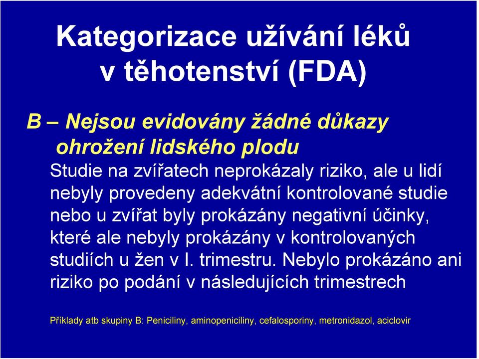 negativní účinky, které ale nebyly prokázány v kontrolovaných studiích u žen v I. trimestru.