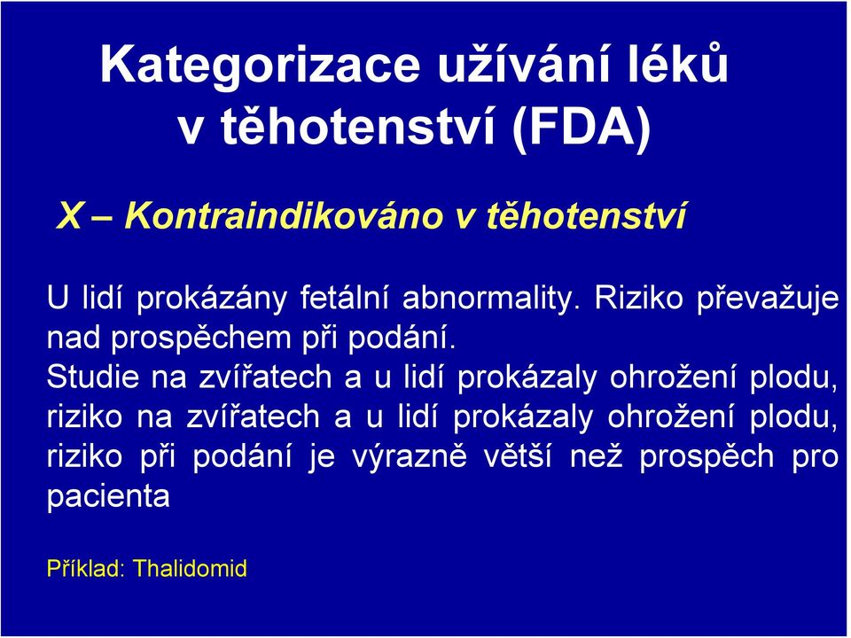 Studie na zvířatech a u lidí prokázaly ohrožení plodu, riziko na zvířatech a u lidí