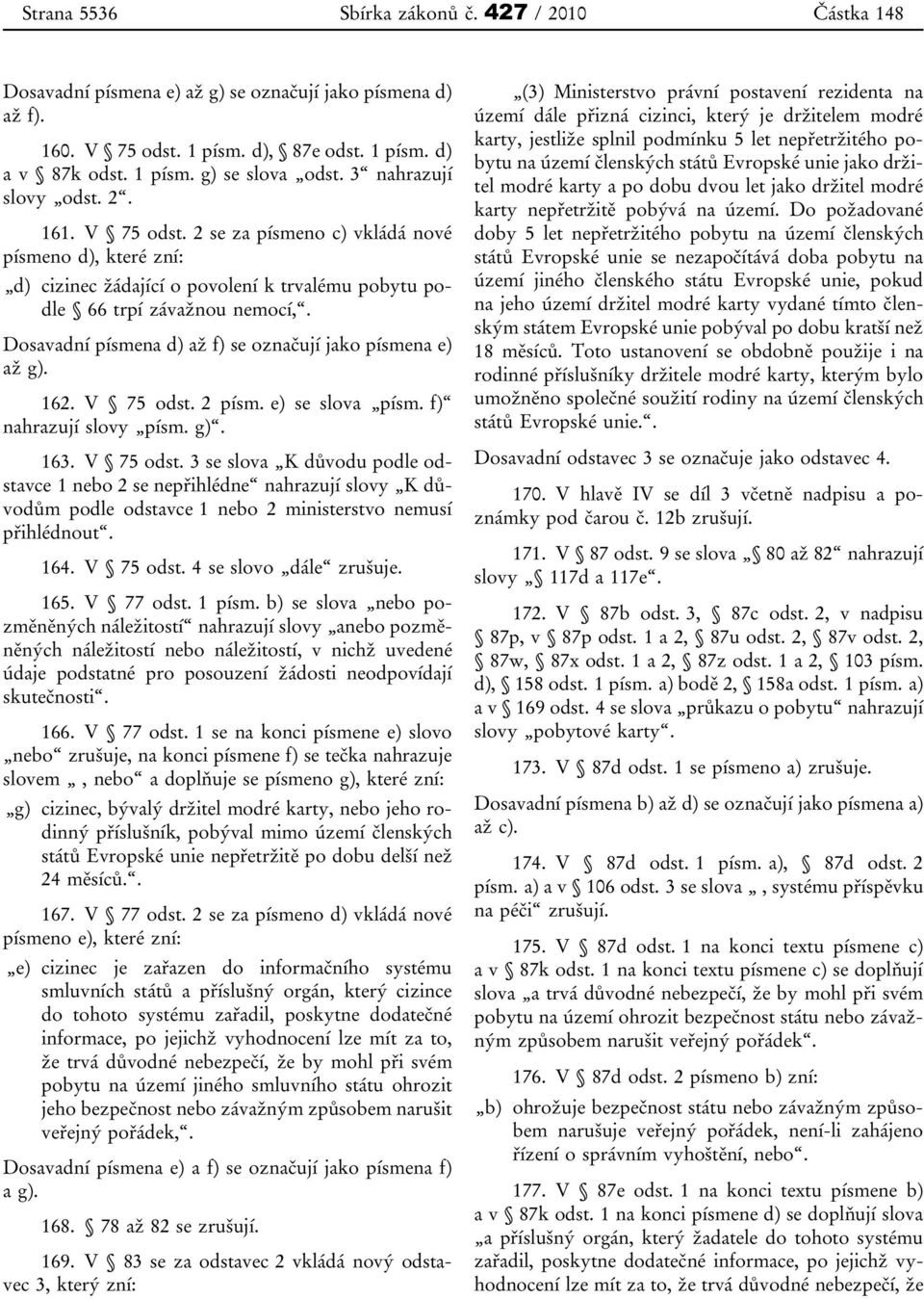 Dosavadní písmena d) až f) se označují jako písmena e) až g). 162. V 75 odst.