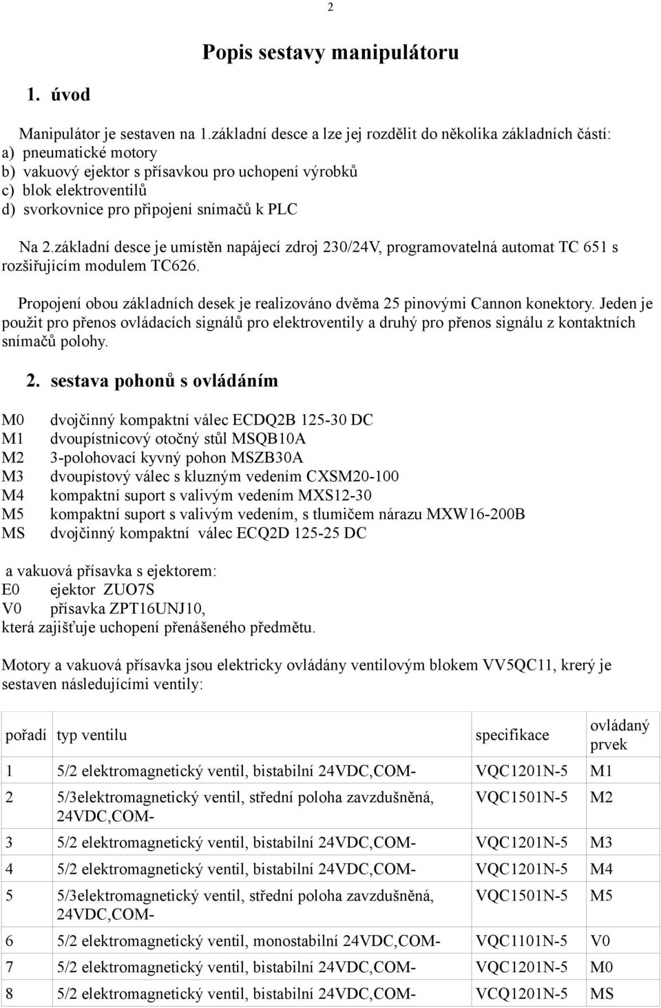 PLC Na 2.základní desce je umístěn napájecí zdroj 230/24V, programovatelná automat TC 651 s rozšiřujícím modulem TC626.