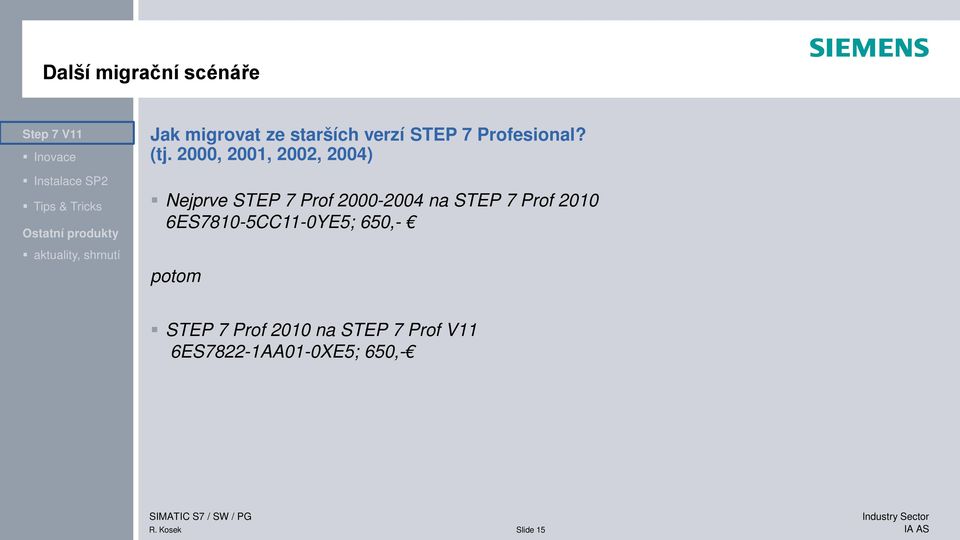 2000, 2001, 2002, 2004) Nejprve STEP 7 Prof 2000-2004 na STEP 7 Prof 2010