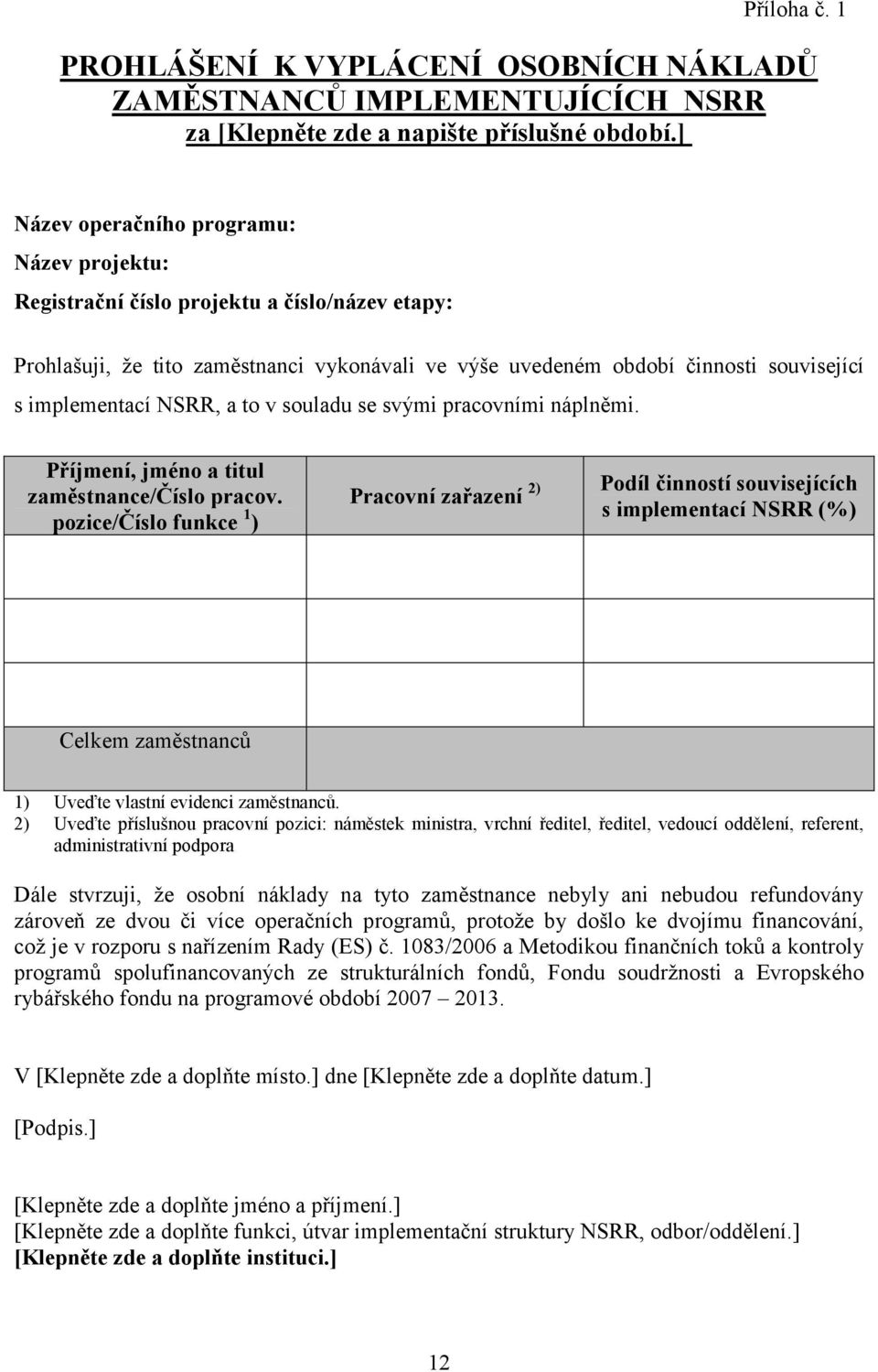 NSRR, a to v souladu se svými pracovními náplněmi. Příjmení, jméno a titul zaměstnance/číslo pracov.