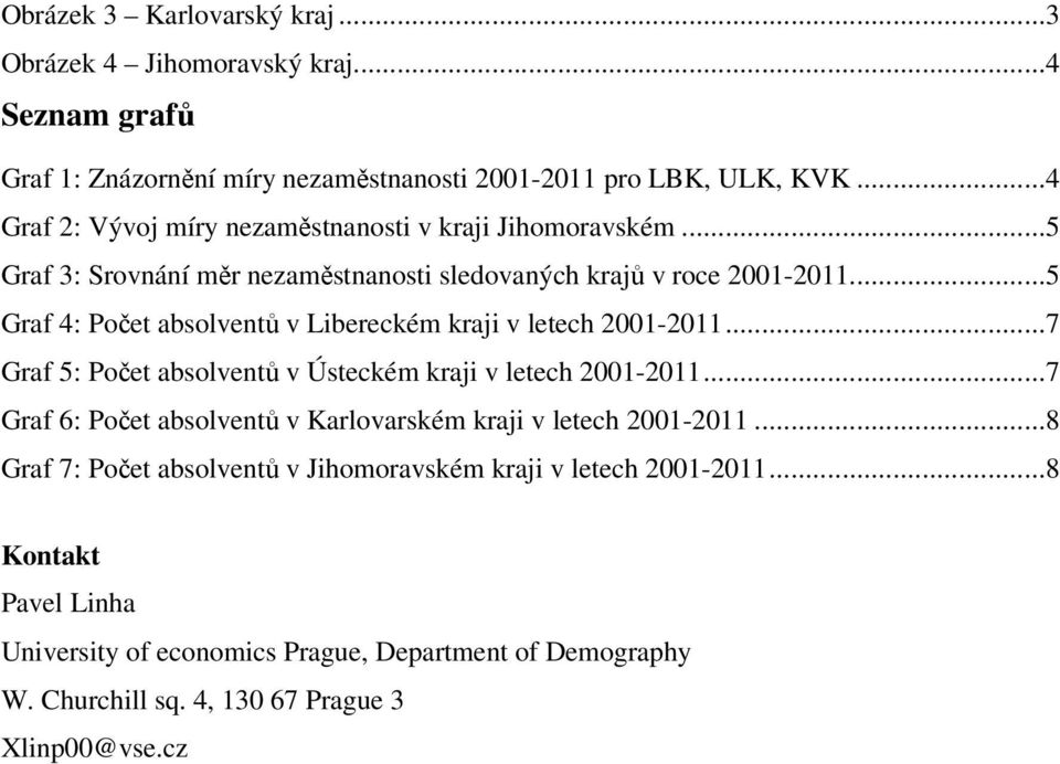 ..5 Graf 4: Počet absolventů v Libereckém kraji v letech 2001-2011...7 Graf 5: Počet absolventů v Ústeckém kraji v letech 2001-2011.