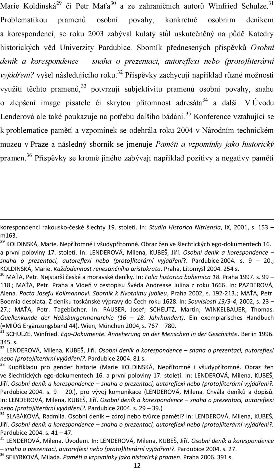 Sborník přednesených příspěvkŧ Osobní deník a korespondence snaha o prezentaci, autoreflexi nebo (proto)literární vyjádření? vyšel následujícího roku.